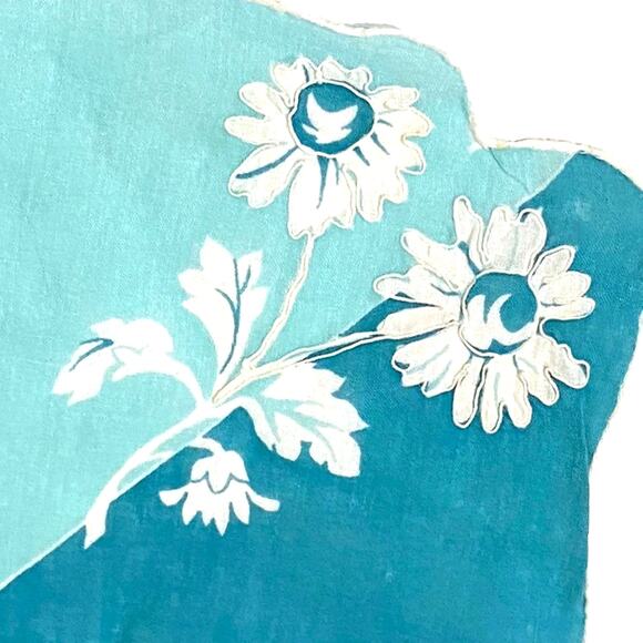 Daisy Pinwheel Handkerchief Vintage Pocket Scarf Formal Grandpa Collect Vintage - Picture 3 of 5